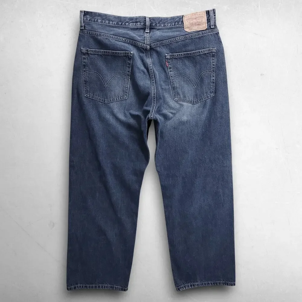 Levi's 569 Loose Straight Jeans Wide Leg 100% Cotton Men 36x30 Md Blue Vintage